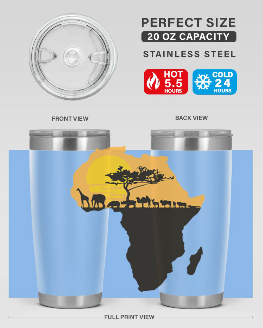 A stylish cotton tank top featuring a unique Africa with animals design, perfect for casual wear and showcasing a love for wildlife.