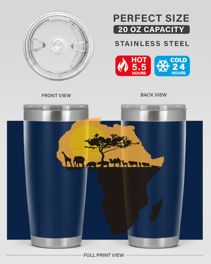 A stylish cotton tank top featuring a unique Africa with animals design, perfect for casual wear and showcasing a love for wildlife.