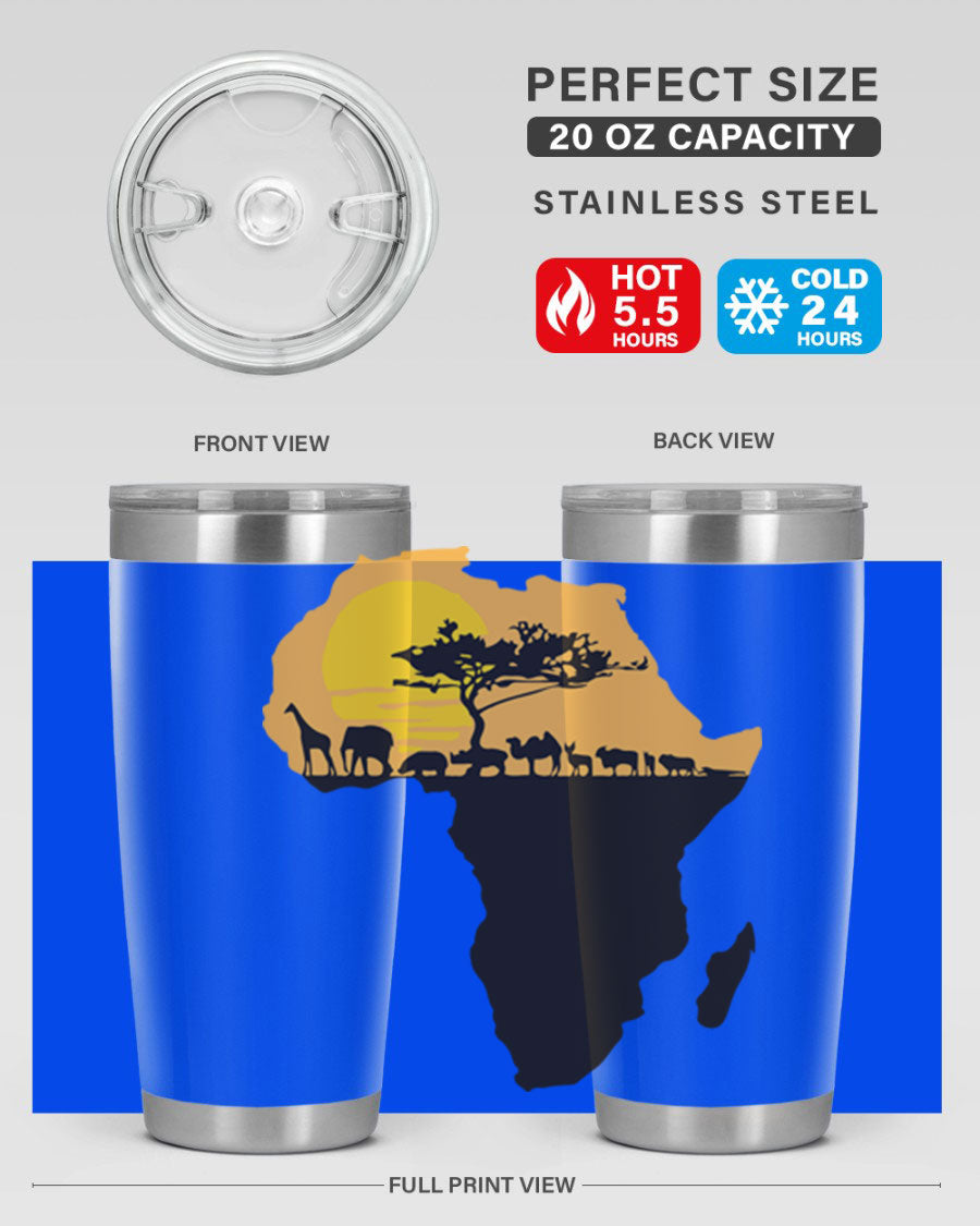 A stylish cotton tank top featuring a unique Africa with animals design, perfect for casual wear and showcasing a love for wildlife.