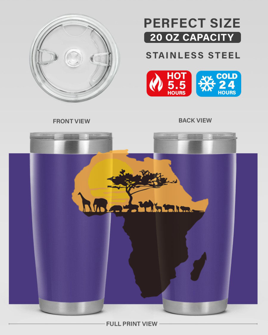 A stylish cotton tank top featuring a unique Africa with animals design, perfect for casual wear and showcasing a love for wildlife.