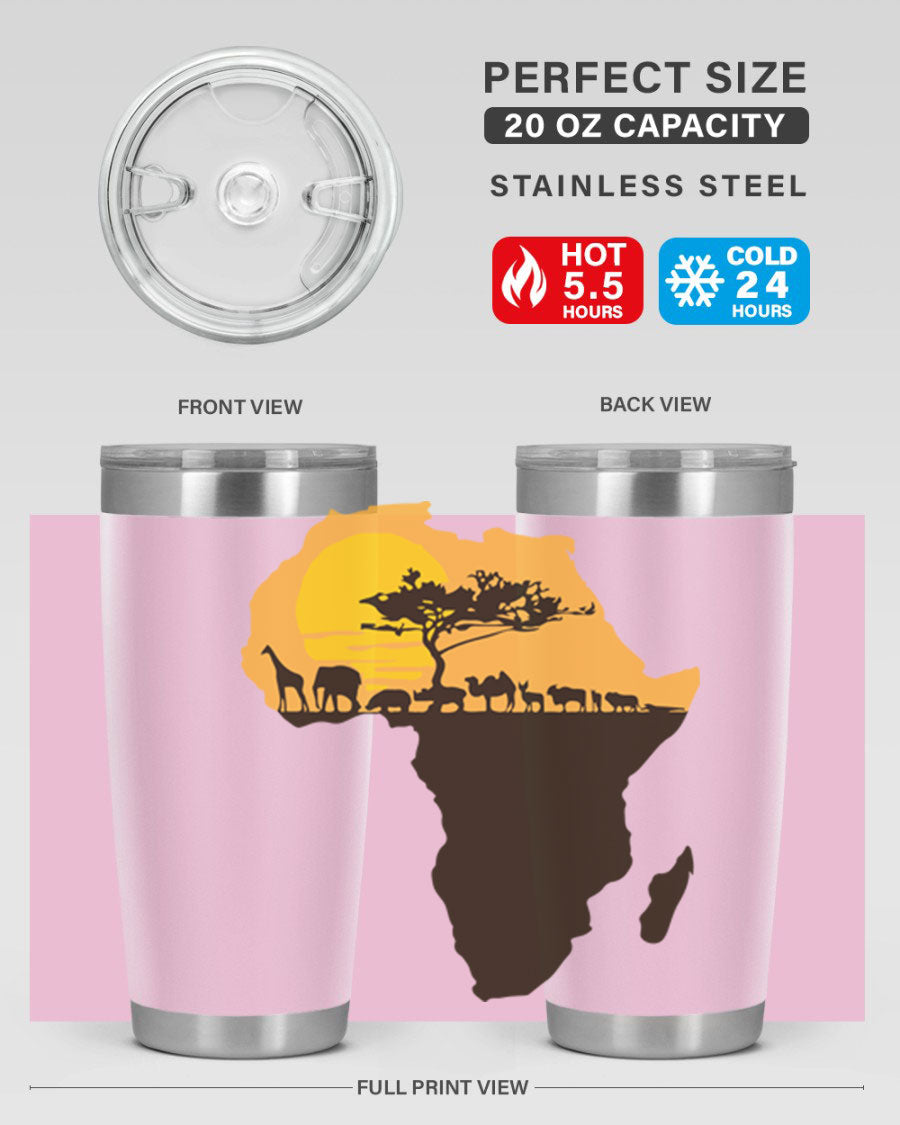 A stylish cotton tank top featuring a unique Africa with animals design, perfect for casual wear and showcasing a love for wildlife.