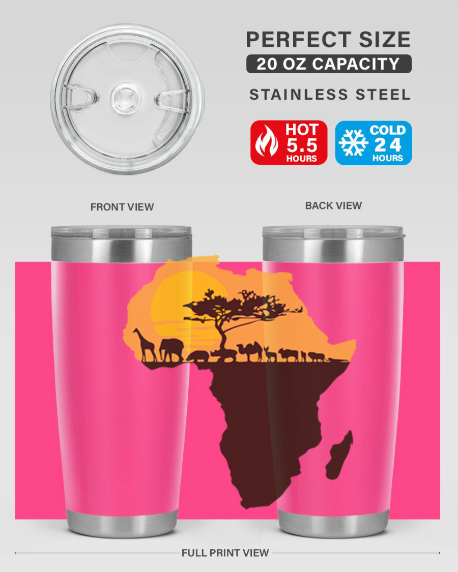 A stylish cotton tank top featuring a unique Africa with animals design, perfect for casual wear and showcasing a love for wildlife.