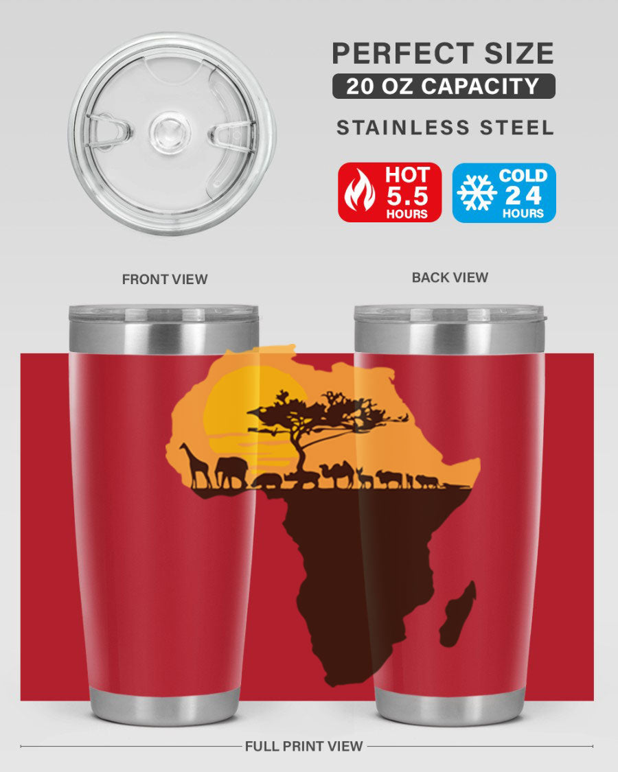 A stylish cotton tank top featuring a unique Africa with animals design, perfect for casual wear and showcasing a love for wildlife.