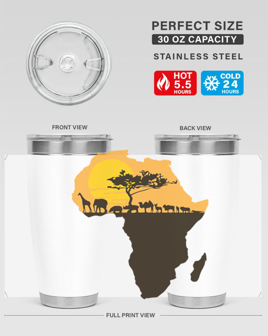 A stylish cotton tank top featuring a unique Africa with animals design, perfect for casual wear and showcasing a love for wildlife.