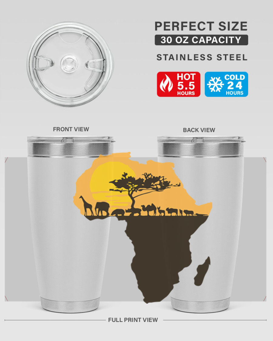 A stylish cotton tank top featuring a unique Africa with animals design, perfect for casual wear and showcasing a love for wildlife.