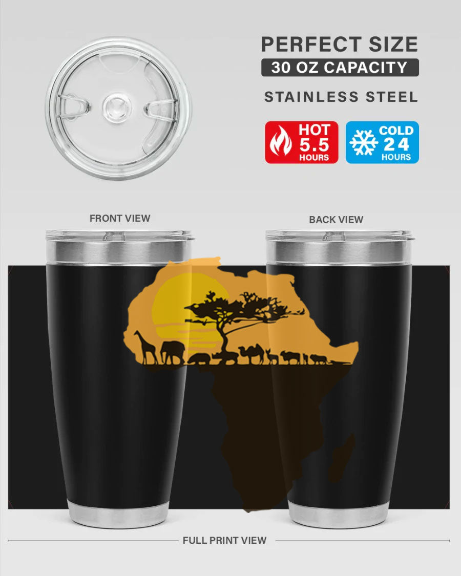 A stylish cotton tank top featuring a unique Africa with animals design, perfect for casual wear and showcasing a love for wildlife.