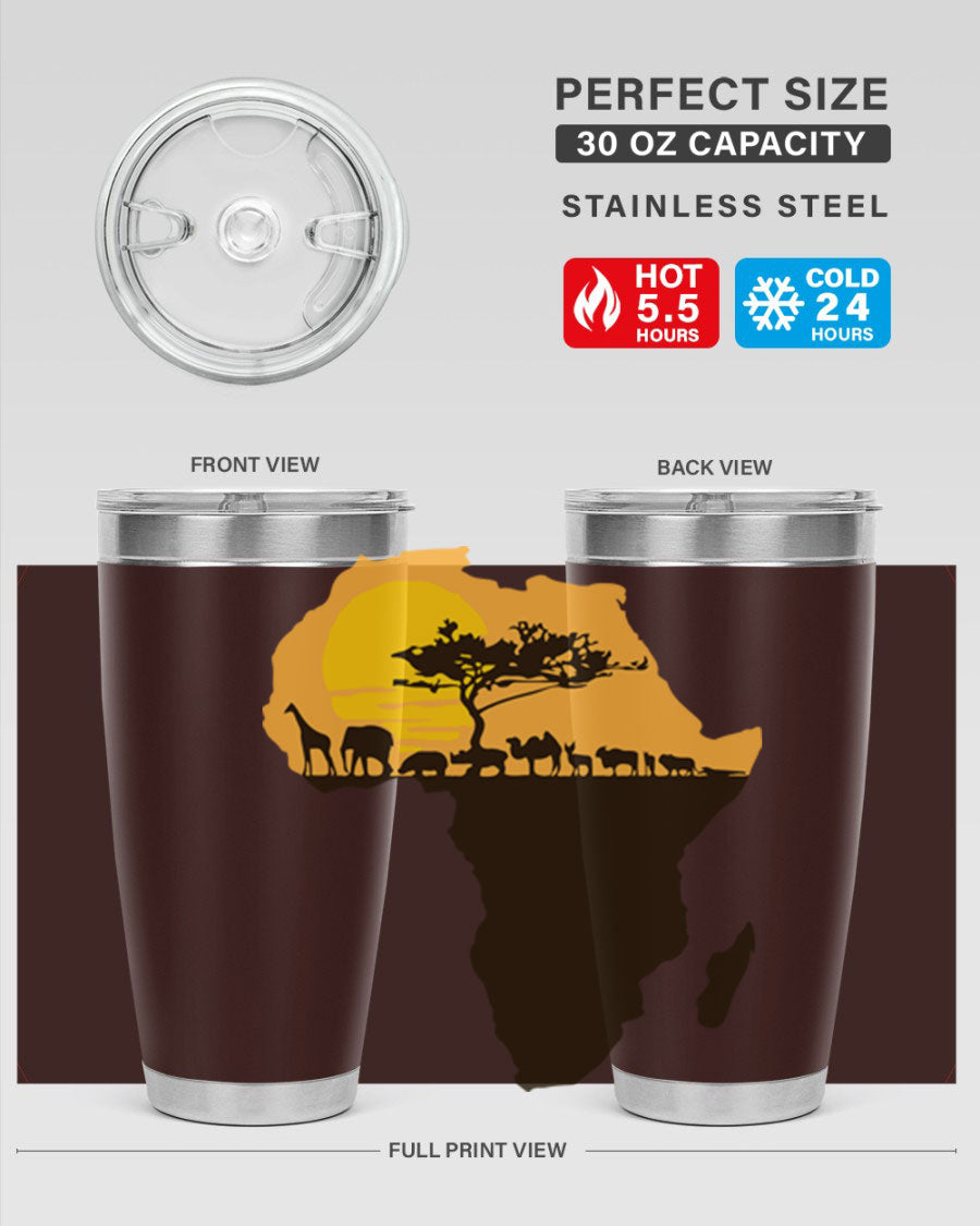 A stylish cotton tank top featuring a unique Africa with animals design, perfect for casual wear and showcasing a love for wildlife.