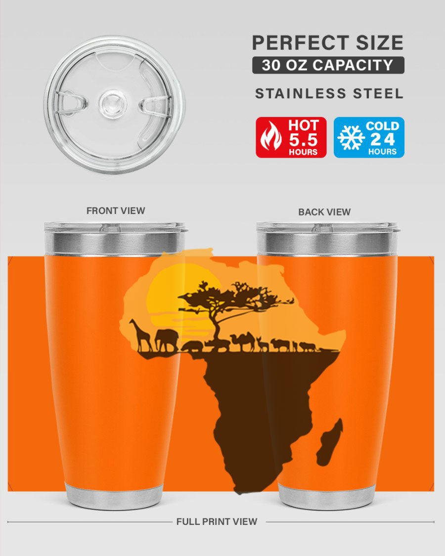 A stylish cotton tank top featuring a unique Africa with animals design, perfect for casual wear and showcasing a love for wildlife.