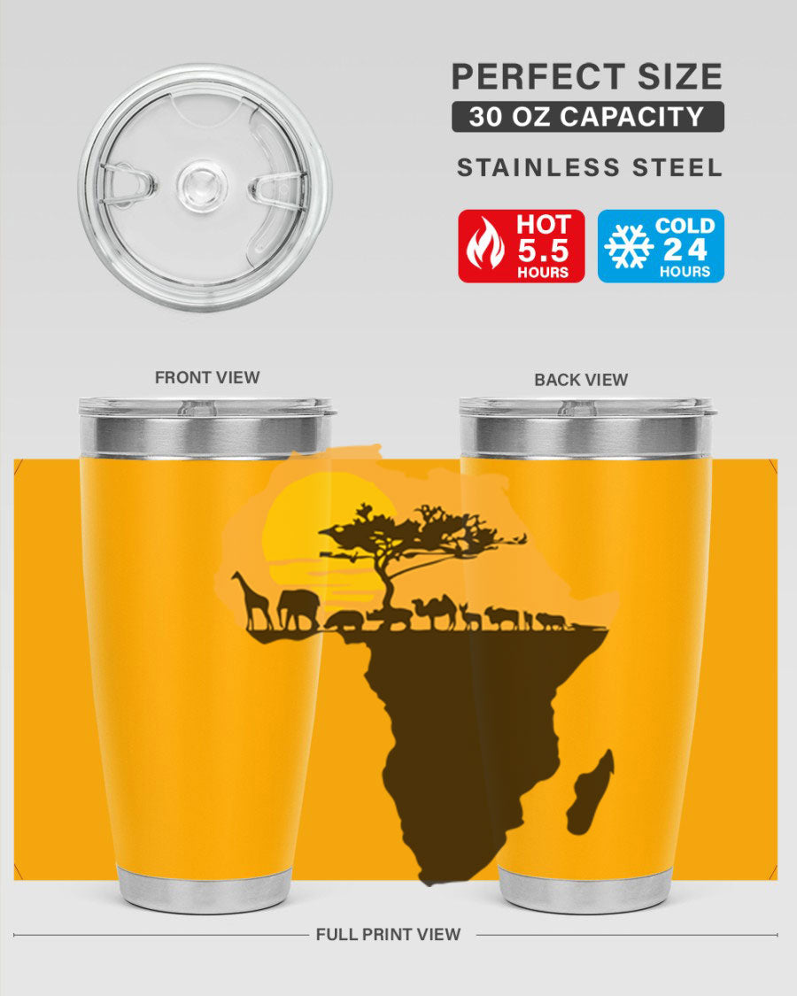 A stylish cotton tank top featuring a unique Africa with animals design, perfect for casual wear and showcasing a love for wildlife.