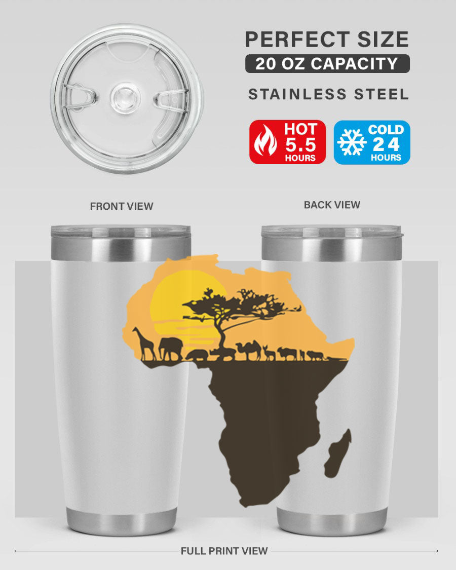 A stylish cotton tank top featuring a unique Africa with animals design, perfect for casual wear and showcasing a love for wildlife.