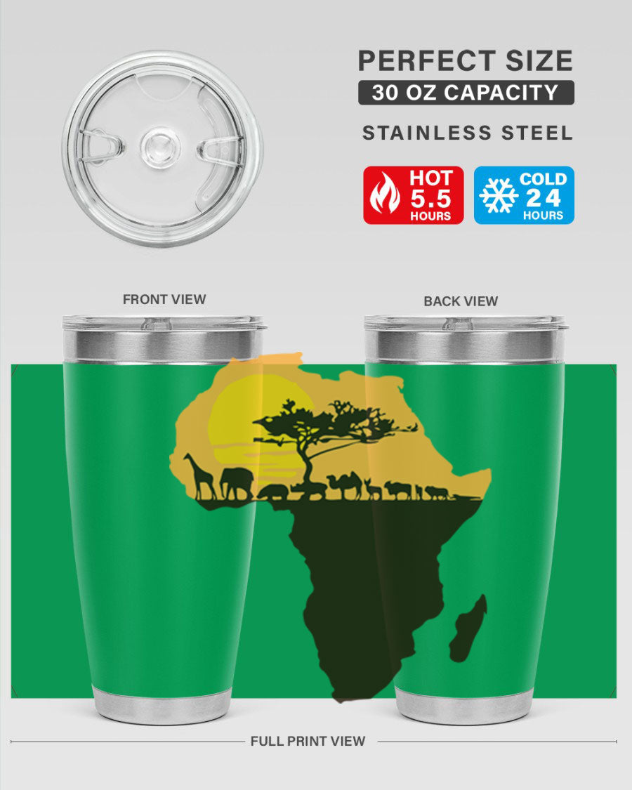 A stylish cotton tank top featuring a unique Africa with animals design, perfect for casual wear and showcasing a love for wildlife.