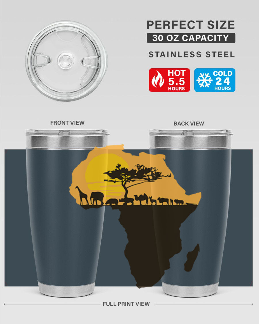 A stylish cotton tank top featuring a unique Africa with animals design, perfect for casual wear and showcasing a love for wildlife.