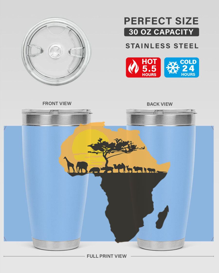 A stylish cotton tank top featuring a unique Africa with animals design, perfect for casual wear and showcasing a love for wildlife.