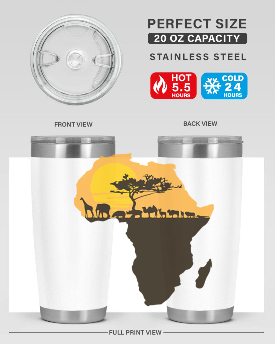 A stylish cotton tank top featuring a unique Africa with animals design, perfect for casual wear and showcasing a love for wildlife.