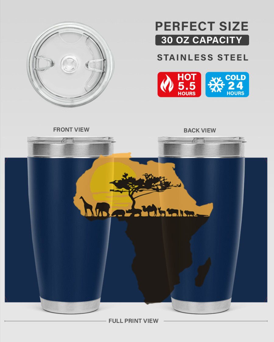 A stylish cotton tank top featuring a unique Africa with animals design, perfect for casual wear and showcasing a love for wildlife.