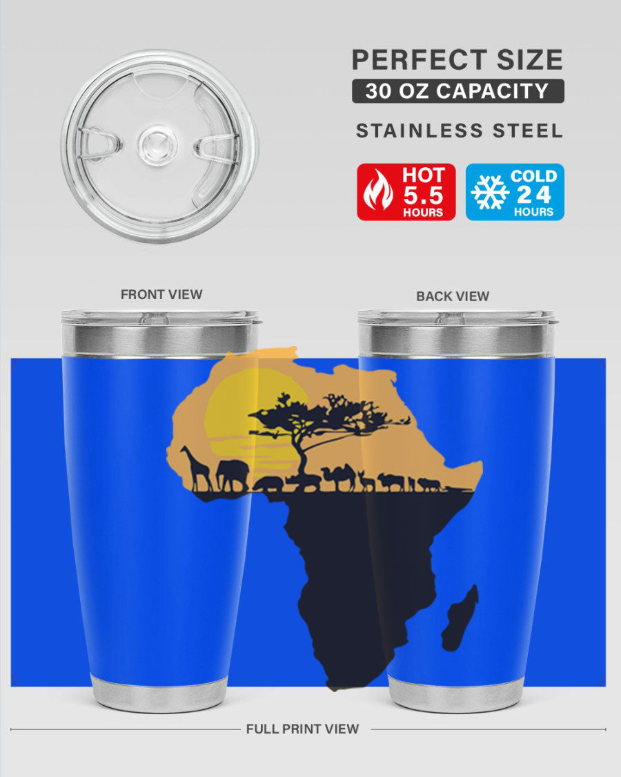 A stylish cotton tank top featuring a unique Africa with animals design, perfect for casual wear and showcasing a love for wildlife.