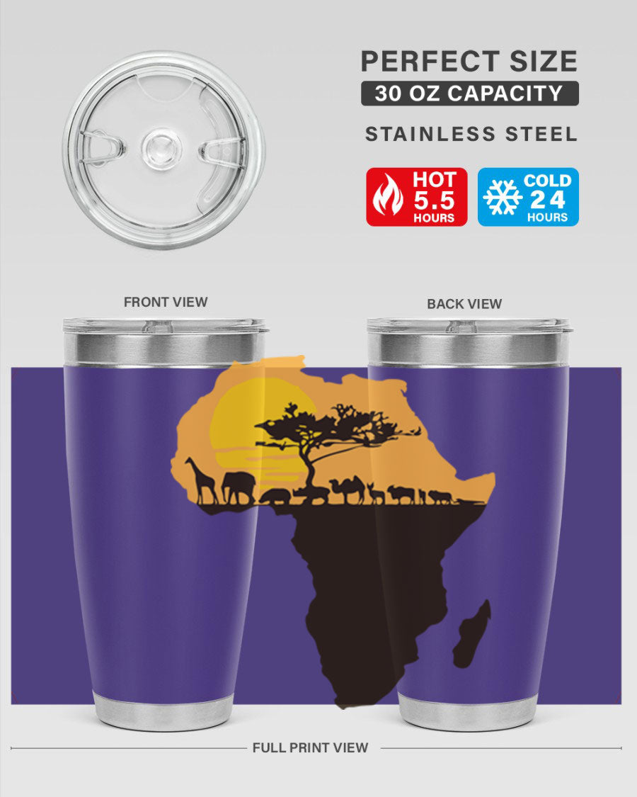 A stylish cotton tank top featuring a unique Africa with animals design, perfect for casual wear and showcasing a love for wildlife.