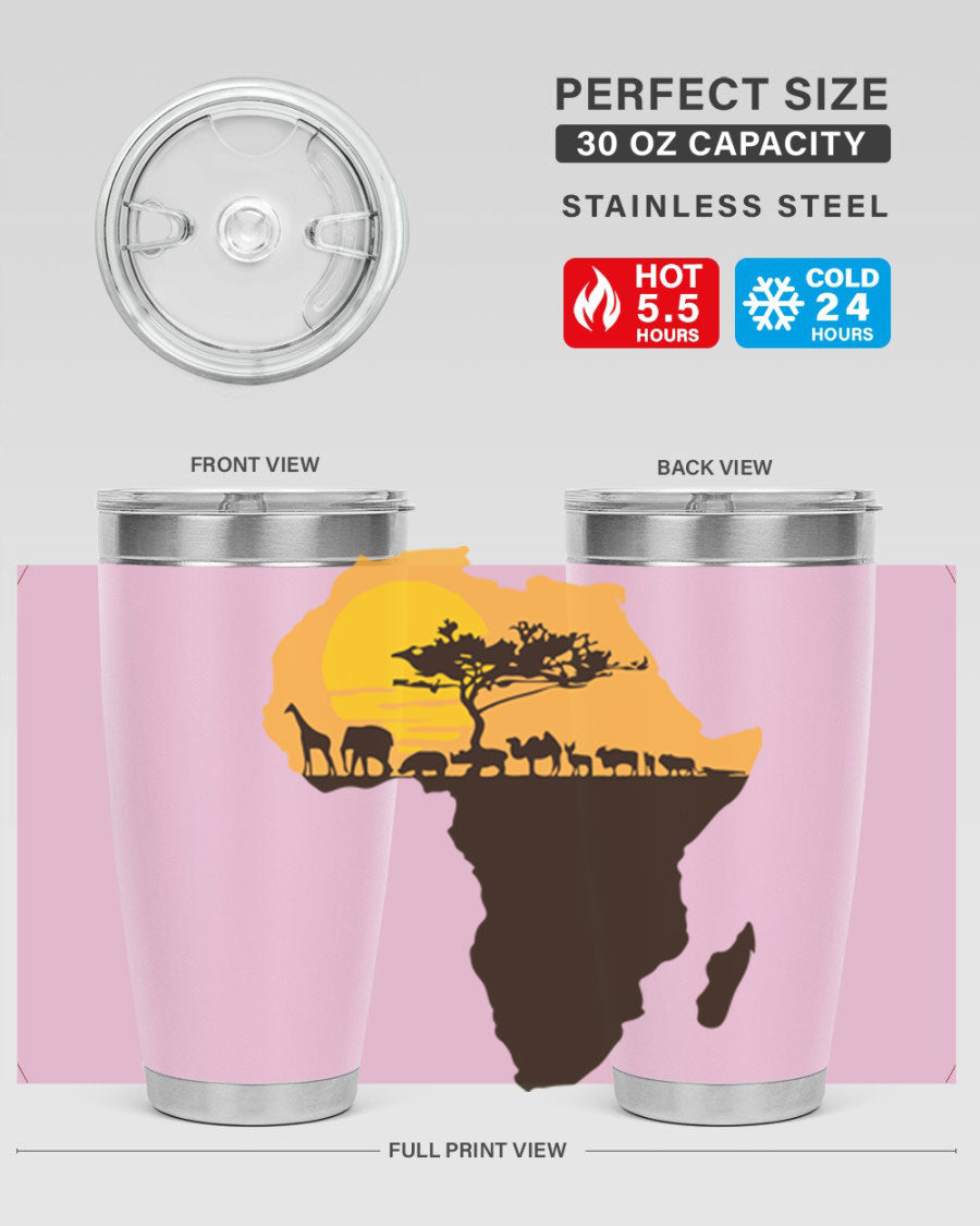 A stylish cotton tank top featuring a unique Africa with animals design, perfect for casual wear and showcasing a love for wildlife.