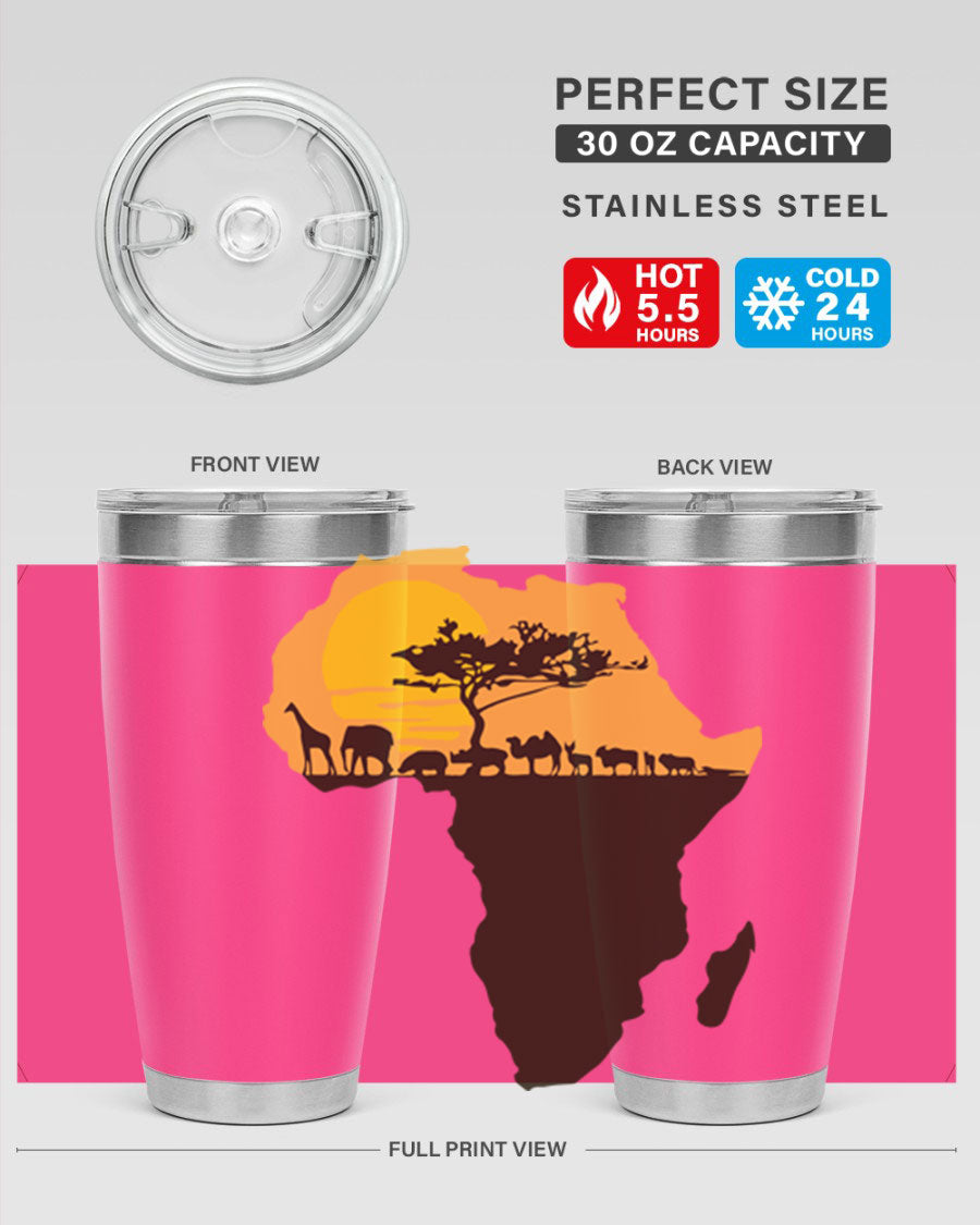 A stylish cotton tank top featuring a unique Africa with animals design, perfect for casual wear and showcasing a love for wildlife.