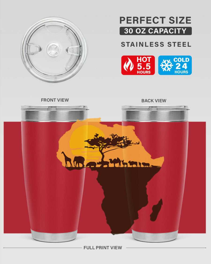 A stylish cotton tank top featuring a unique Africa with animals design, perfect for casual wear and showcasing a love for wildlife.