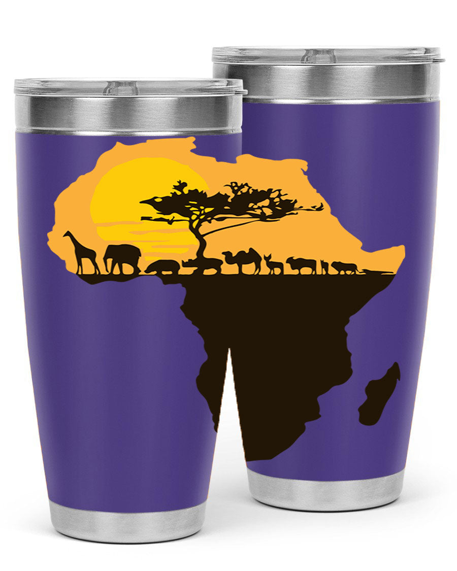 A stylish cotton tank top featuring a unique Africa with animals design, perfect for casual wear and showcasing a love for wildlife.