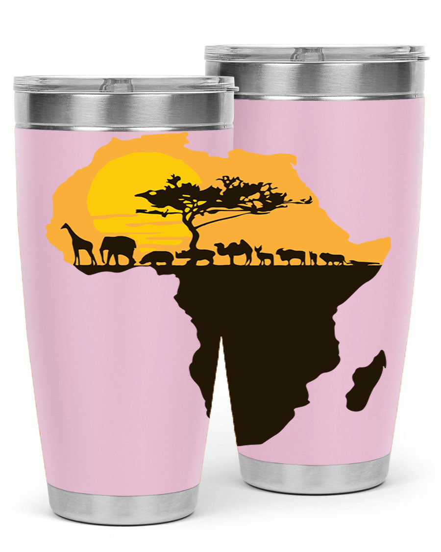 A stylish cotton tank top featuring a unique Africa with animals design, perfect for casual wear and showcasing a love for wildlife.