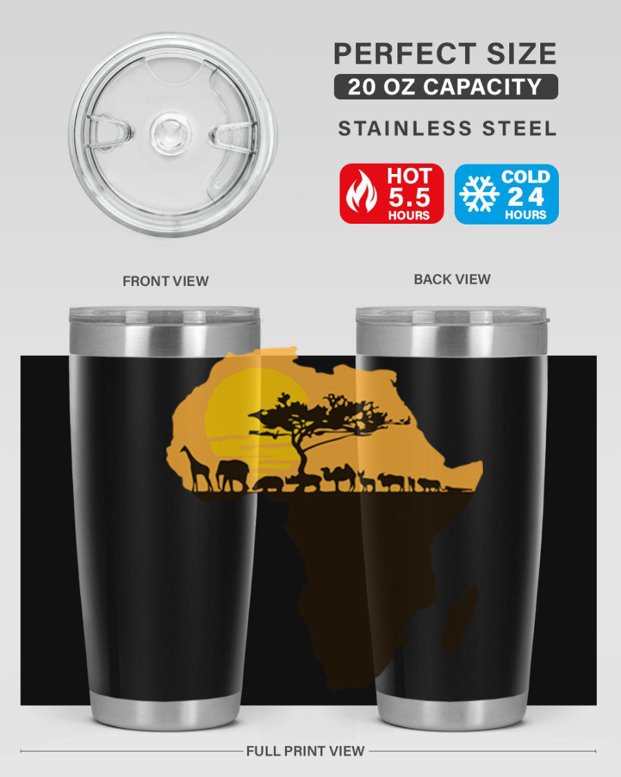 A stylish cotton tank top featuring a unique Africa with animals design, perfect for casual wear and showcasing a love for wildlife.