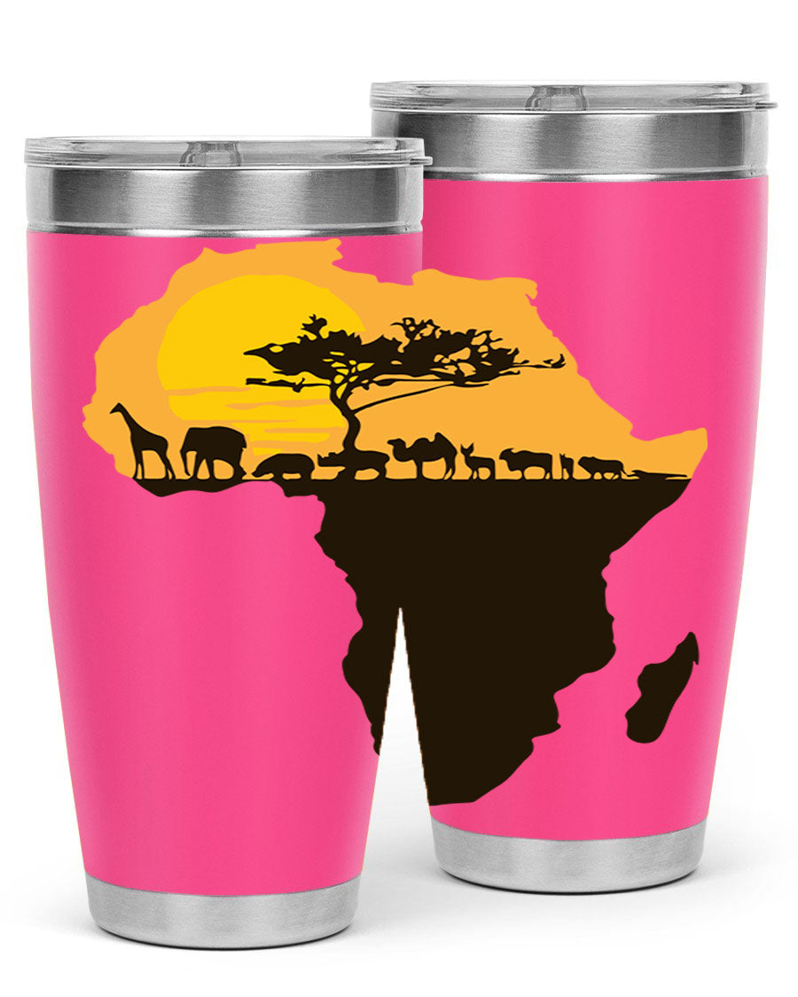 A stylish cotton tank top featuring a unique Africa with animals design, perfect for casual wear and showcasing a love for wildlife.