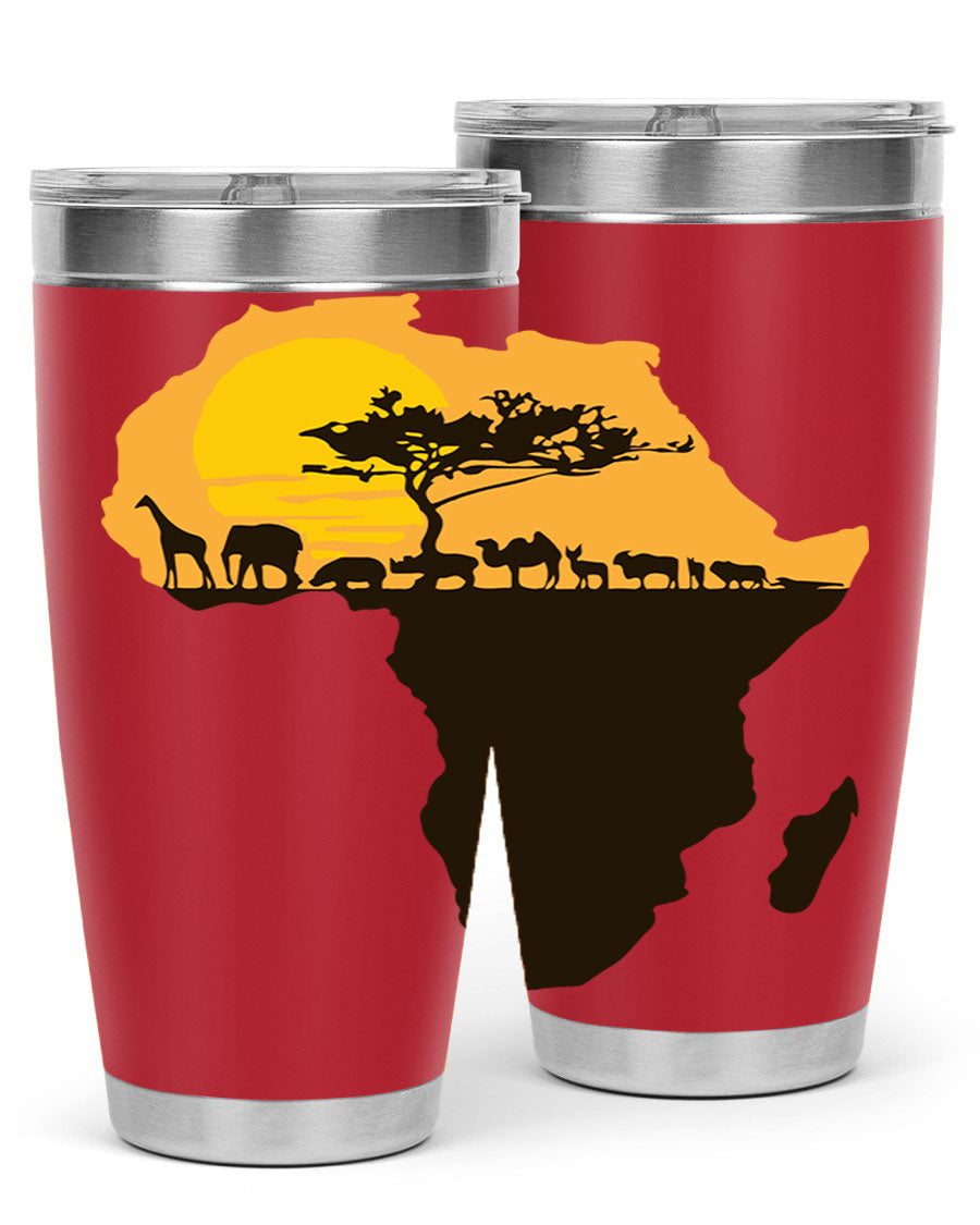 A stylish cotton tank top featuring a unique Africa with animals design, perfect for casual wear and showcasing a love for wildlife.