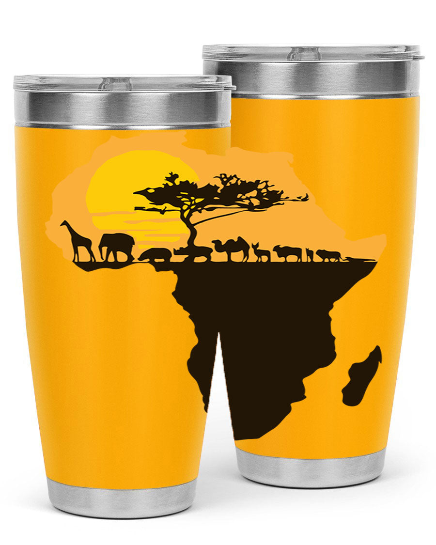 A stylish cotton tank top featuring a unique Africa with animals design, perfect for casual wear and showcasing a love for wildlife.