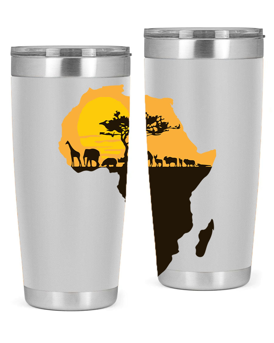 A stylish cotton tank top featuring a unique Africa with animals design, perfect for casual wear and showcasing a love for wildlife.