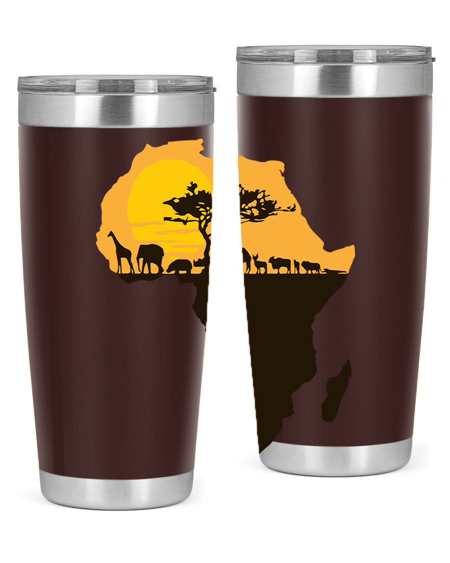 A stylish cotton tank top featuring a unique Africa with animals design, perfect for casual wear and showcasing a love for wildlife.