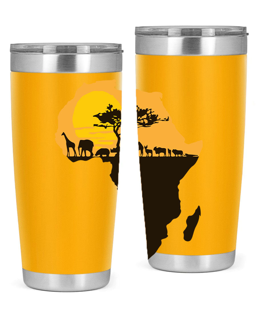 A stylish cotton tank top featuring a unique Africa with animals design, perfect for casual wear and showcasing a love for wildlife.