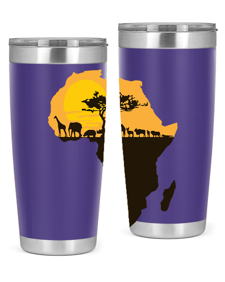 A stylish cotton tank top featuring a unique Africa with animals design, perfect for casual wear and showcasing a love for wildlife.