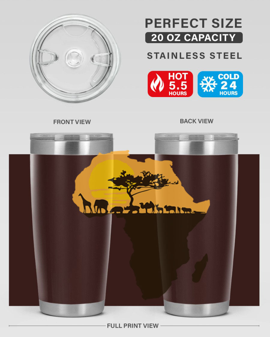 A stylish cotton tank top featuring a unique Africa with animals design, perfect for casual wear and showcasing a love for wildlife.