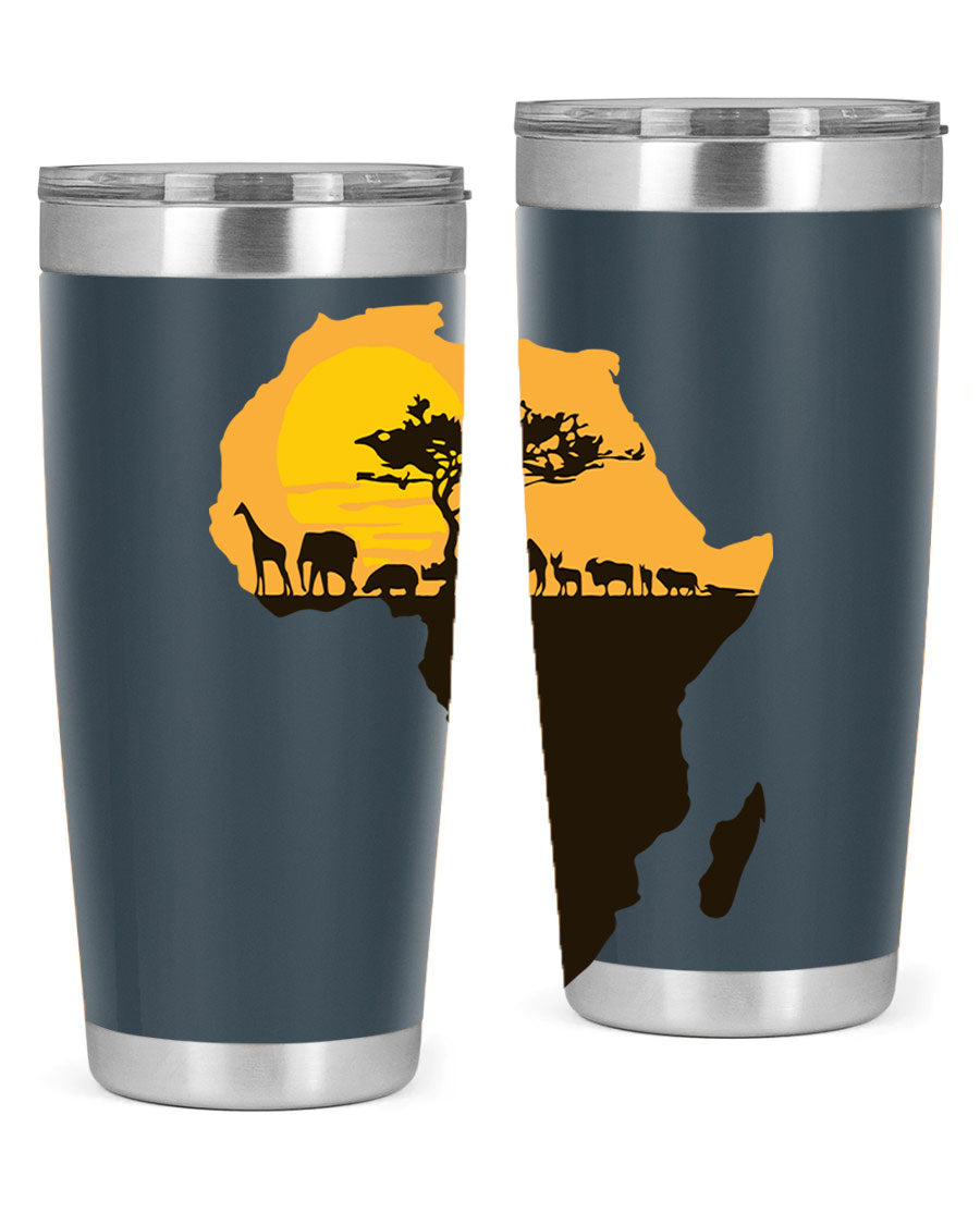 A stylish cotton tank top featuring a unique Africa with animals design, perfect for casual wear and showcasing a love for wildlife.