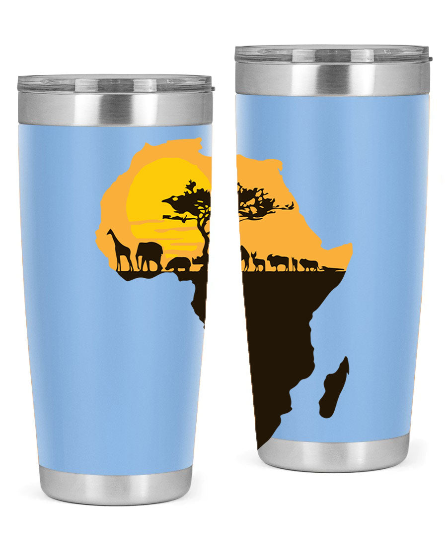 A stylish cotton tank top featuring a unique Africa with animals design, perfect for casual wear and showcasing a love for wildlife.