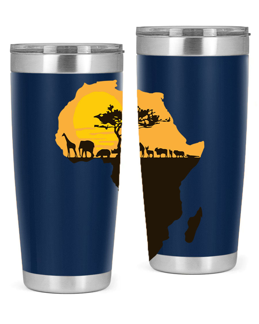 A stylish cotton tank top featuring a unique Africa with animals design, perfect for casual wear and showcasing a love for wildlife.