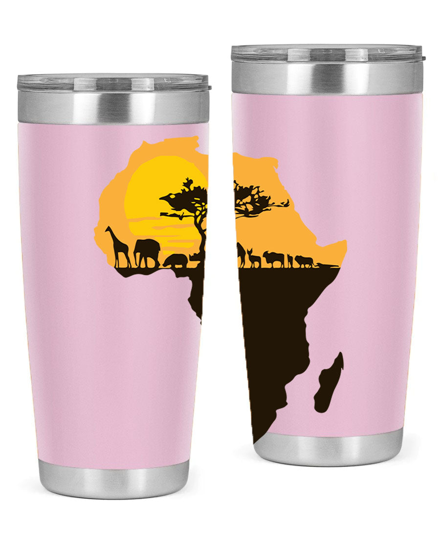 A stylish cotton tank top featuring a unique Africa with animals design, perfect for casual wear and showcasing a love for wildlife.