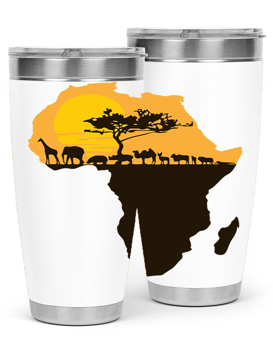 A stylish cotton tank top featuring a unique Africa with animals design, perfect for casual wear and showcasing a love for wildlife.