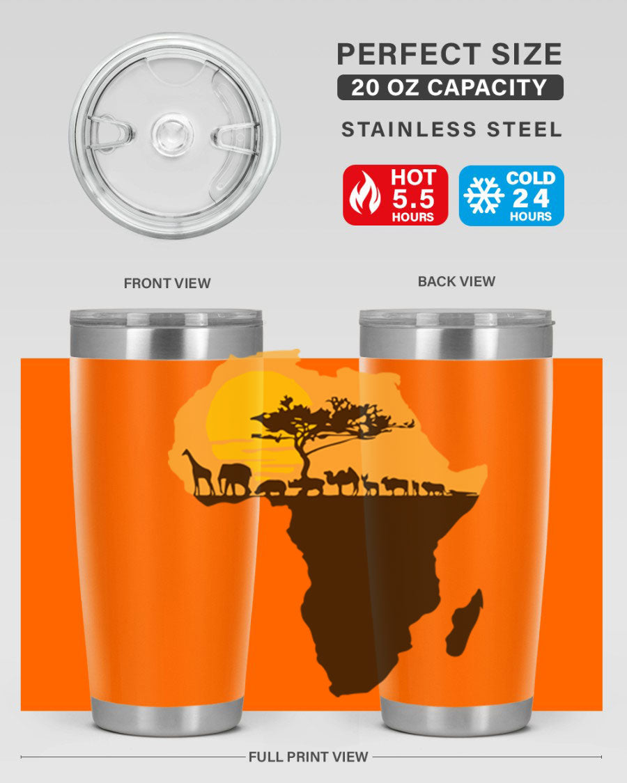 A stylish cotton tank top featuring a unique Africa with animals design, perfect for casual wear and showcasing a love for wildlife.