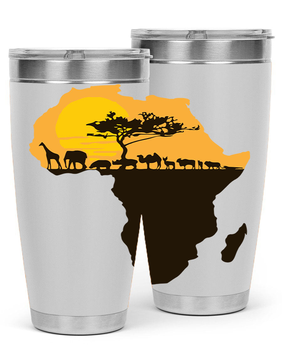 A stylish cotton tank top featuring a unique Africa with animals design, perfect for casual wear and showcasing a love for wildlife.