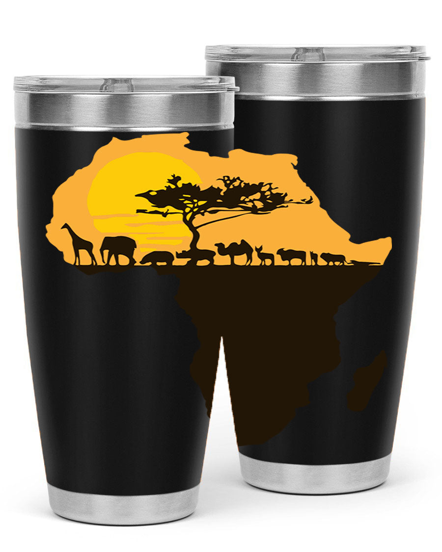 A stylish cotton tank top featuring a unique Africa with animals design, perfect for casual wear and showcasing a love for wildlife.