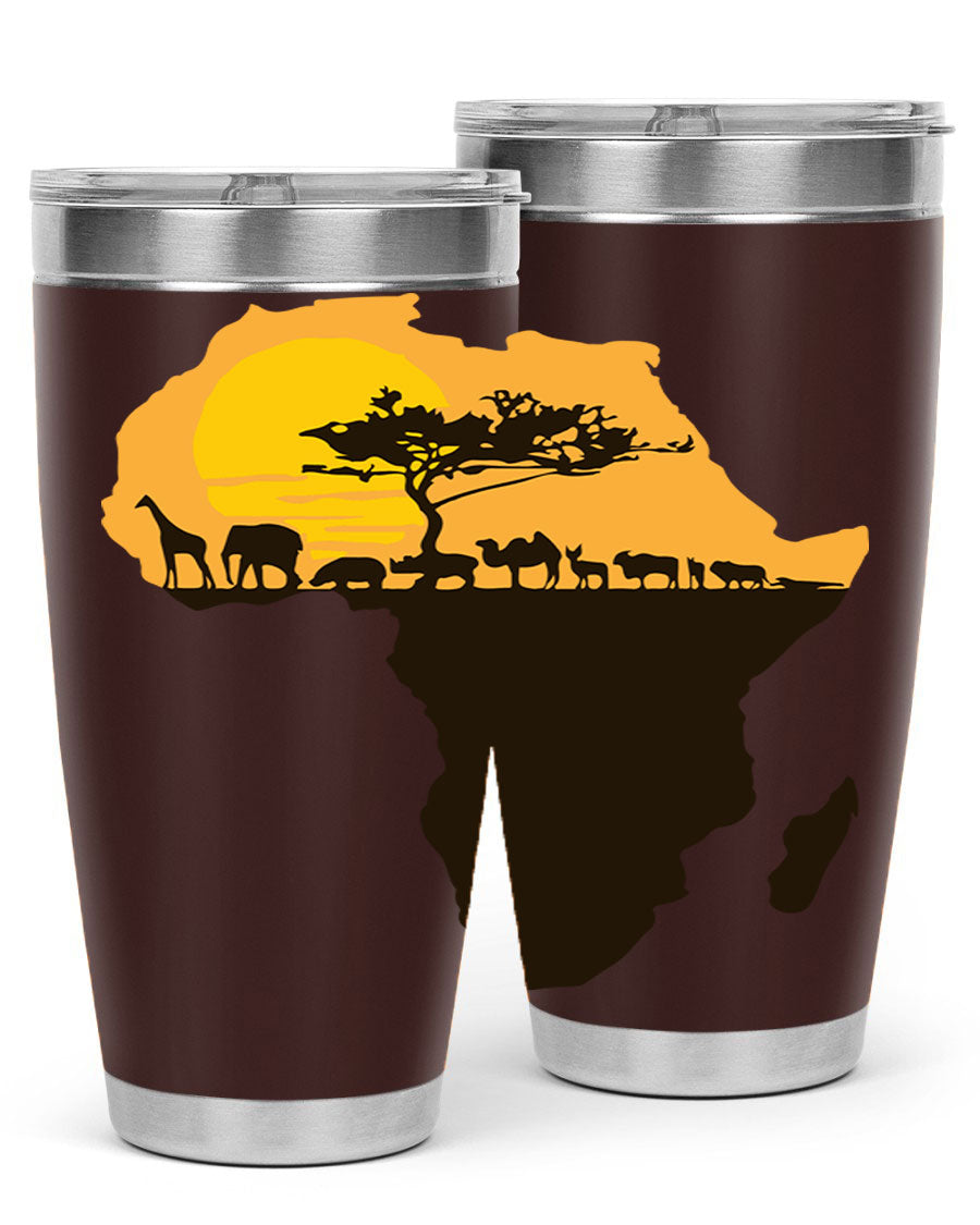 A stylish cotton tank top featuring a unique Africa with animals design, perfect for casual wear and showcasing a love for wildlife.