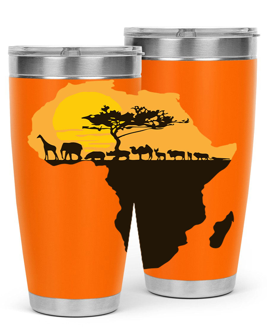 A stylish cotton tank top featuring a unique Africa with animals design, perfect for casual wear and showcasing a love for wildlife.