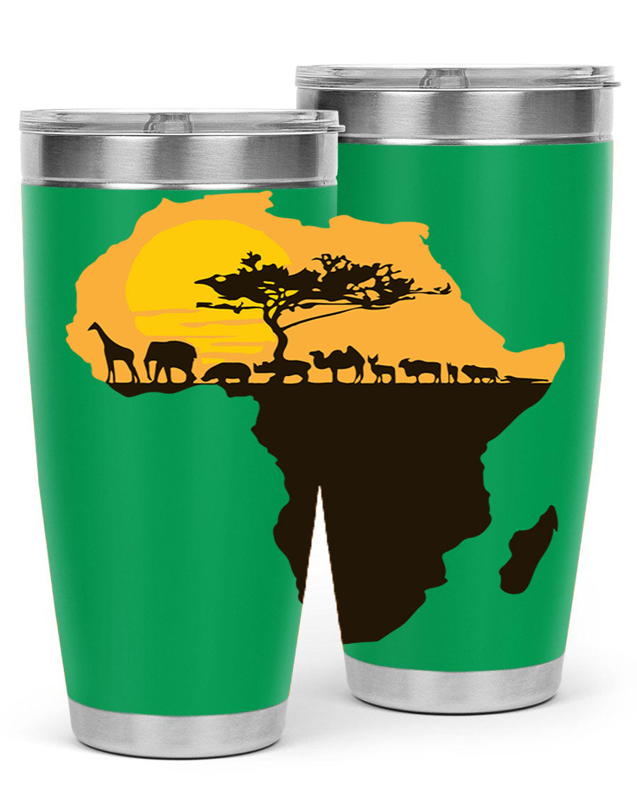 A stylish cotton tank top featuring a unique Africa with animals design, perfect for casual wear and showcasing a love for wildlife.