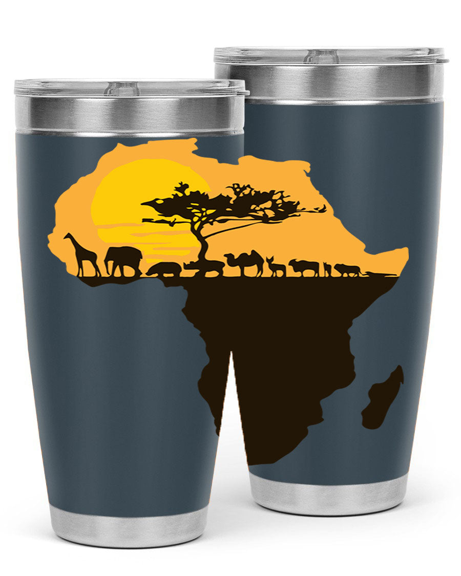 A stylish cotton tank top featuring a unique Africa with animals design, perfect for casual wear and showcasing a love for wildlife.