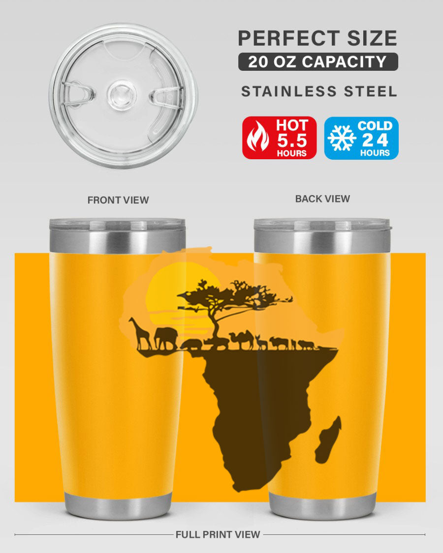 A stylish cotton tank top featuring a unique Africa with animals design, perfect for casual wear and showcasing a love for wildlife.