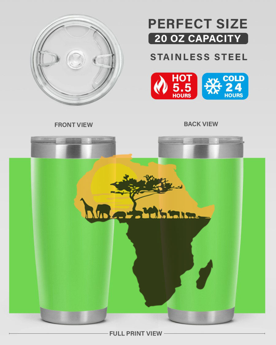 A stylish cotton tank top featuring a unique Africa with animals design, perfect for casual wear and showcasing a love for wildlife.