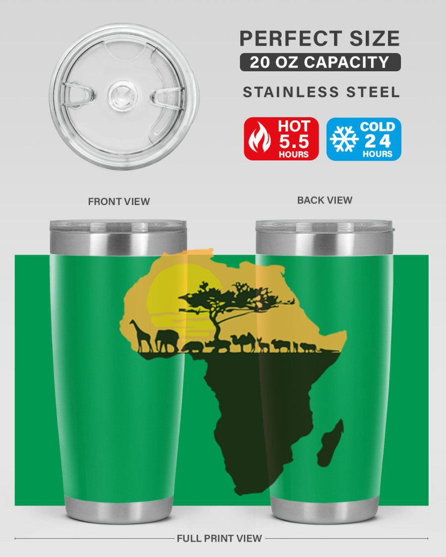 A stylish cotton tank top featuring a unique Africa with animals design, perfect for casual wear and showcasing a love for wildlife.